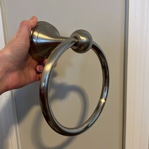 Pottery Barn Mercer Hotel Towel Ring-Satin Nickel